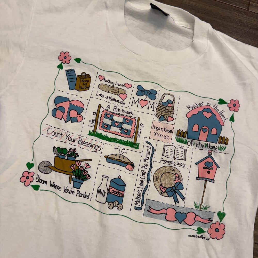 Vintage 90s Mother Love Cottage Shirt Womens Large Loose Relaxed Granny Grandma